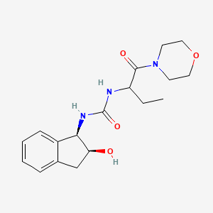 molecular formula C18H25N3O4 B7331218 1-[(1R,2S)-2-hydroxy-2,3-dihydro-1H-inden-1-yl]-3-(1-morpholin-4-yl-1-oxobutan-2-yl)urea 