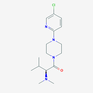 molecular formula C16H25ClN4O B7331255 (2S)-1-[4-(5-chloropyridin-2-yl)piperazin-1-yl]-2-(dimethylamino)-3-methylbutan-1-one 