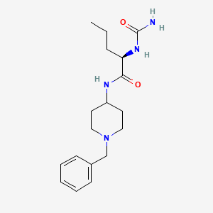 molecular formula C18H28N4O2 B7331299 (2R)-N-(1-benzylpiperidin-4-yl)-2-(carbamoylamino)pentanamide 