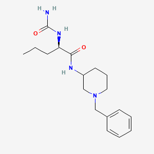 molecular formula C18H28N4O2 B7331306 (2R)-N-(1-benzylpiperidin-3-yl)-2-(carbamoylamino)pentanamide 