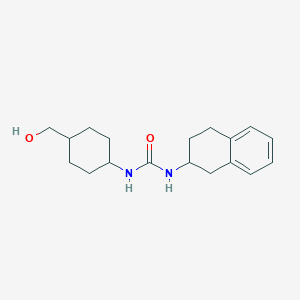 molecular formula C18H26N2O2 B7331312 1-[4-(Hydroxymethyl)cyclohexyl]-3-(1,2,3,4-tetrahydronaphthalen-2-yl)urea 