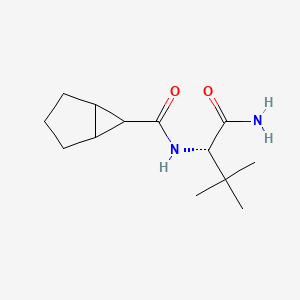 molecular formula C13H22N2O2 B7331317 N-[(2S)-1-amino-3,3-dimethyl-1-oxobutan-2-yl]bicyclo[3.1.0]hexane-6-carboxamide 