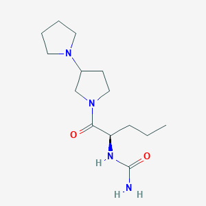 [(2R)-1-oxo-1-(3-pyrrolidin-1-ylpyrrolidin-1-yl)pentan-2-yl]urea