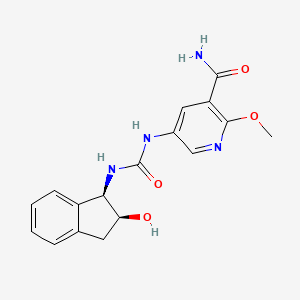 molecular formula C17H18N4O4 B7331353 5-[[(1R,2S)-2-hydroxy-2,3-dihydro-1H-inden-1-yl]carbamoylamino]-2-methoxypyridine-3-carboxamide 