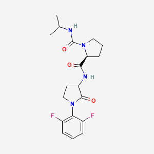 (2S)-2-N-[1-(2,6-difluorophenyl)-2-oxopyrrolidin-3-yl]-1-N-propan-2-ylpyrrolidine-1,2-dicarboxamide