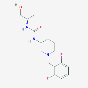 molecular formula C16H23F2N3O2 B7331371 1-[1-[(2,6-difluorophenyl)methyl]piperidin-3-yl]-3-[(2S)-1-hydroxypropan-2-yl]urea 