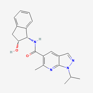 molecular formula C20H22N4O2 B7331442 N-[(1S,2R)-2-hydroxy-2,3-dihydro-1H-inden-1-yl]-6-methyl-1-propan-2-ylpyrazolo[3,4-b]pyridine-5-carboxamide 