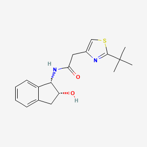 2-(2-tert-butyl-1,3-thiazol-4-yl)-N-[(1S,2R)-2-hydroxy-2,3-dihydro-1H-inden-1-yl]acetamide