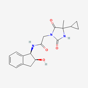 2-(4-cyclopropyl-4-methyl-2,5-dioxoimidazolidin-1-yl)-N-[(1R,2S)-2-hydroxy-2,3-dihydro-1H-inden-1-yl]acetamide