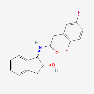 molecular formula C17H15F2NO2 B7331481 2-(2,5-difluorophenyl)-N-[(1S,2R)-2-hydroxy-2,3-dihydro-1H-inden-1-yl]acetamide 