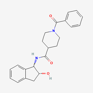 molecular formula C22H24N2O3 B7331487 1-benzoyl-N-[(1S,2R)-2-hydroxy-2,3-dihydro-1H-inden-1-yl]piperidine-4-carboxamide 