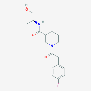 molecular formula C17H23FN2O3 B7331504 1-[2-(4-fluorophenyl)acetyl]-N-[(2S)-1-hydroxypropan-2-yl]piperidine-3-carboxamide 