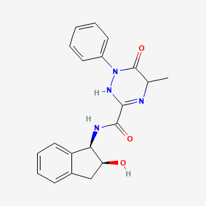 molecular formula C20H20N4O3 B7331507 N-[(1R,2S)-2-hydroxy-2,3-dihydro-1H-inden-1-yl]-5-methyl-6-oxo-1-phenyl-2,5-dihydro-1,2,4-triazine-3-carboxamide 