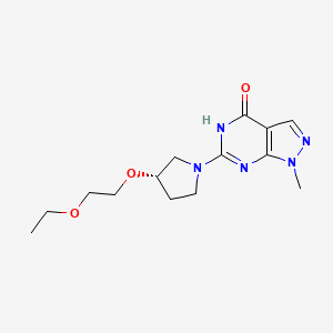 6-[(3S)-3-(2-ethoxyethoxy)pyrrolidin-1-yl]-1-methyl-5H-pyrazolo[3,4-d]pyrimidin-4-one