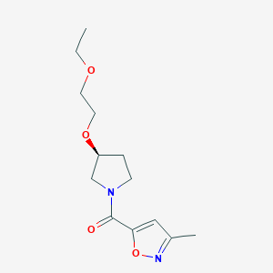 molecular formula C13H20N2O4 B7331543 [(3S)-3-(2-ethoxyethoxy)pyrrolidin-1-yl]-(3-methyl-1,2-oxazol-5-yl)methanone 