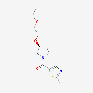 molecular formula C13H20N2O3S B7331551 [(3S)-3-(2-ethoxyethoxy)pyrrolidin-1-yl]-(2-methyl-1,3-thiazol-5-yl)methanone 