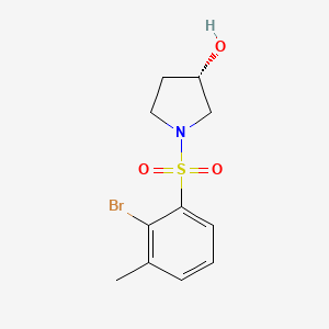 molecular formula C11H14BrNO3S B7331561 (3S)-1-(2-bromo-3-methylphenyl)sulfonylpyrrolidin-3-ol 