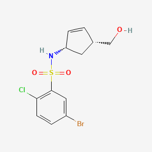 5-bromo-2-chloro-N-[(1S,4R)-4-(hydroxymethyl)cyclopent-2-en-1-yl]benzenesulfonamide