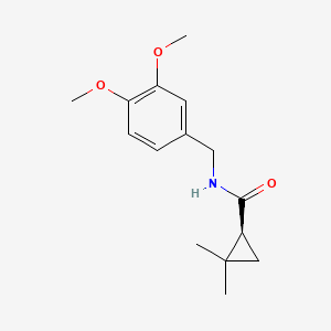 molecular formula C15H21NO3 B7331577 (1S)-N-[(3,4-dimethoxyphenyl)methyl]-2,2-dimethylcyclopropane-1-carboxamide 