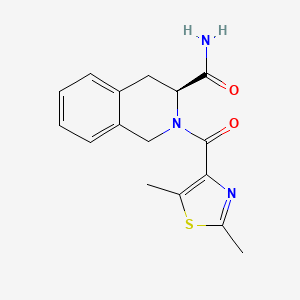 molecular formula C16H17N3O2S B7331581 (3S)-2-(2,5-dimethyl-1,3-thiazole-4-carbonyl)-3,4-dihydro-1H-isoquinoline-3-carboxamide 