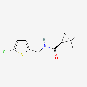 molecular formula C11H14ClNOS B7331602 (1S)-N-[(5-chlorothiophen-2-yl)methyl]-2,2-dimethylcyclopropane-1-carboxamide 