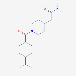 molecular formula C17H30N2O2 B7331610 2-[1-(4-Propan-2-ylcyclohexanecarbonyl)piperidin-4-yl]acetamide 