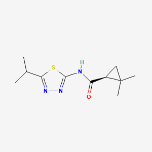 molecular formula C11H17N3OS B7331611 (1S)-2,2-dimethyl-N-(5-propan-2-yl-1,3,4-thiadiazol-2-yl)cyclopropane-1-carboxamide 