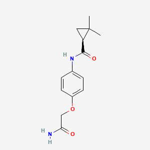 molecular formula C14H18N2O3 B7331634 (1S)-N-[4-(2-amino-2-oxoethoxy)phenyl]-2,2-dimethylcyclopropane-1-carboxamide 