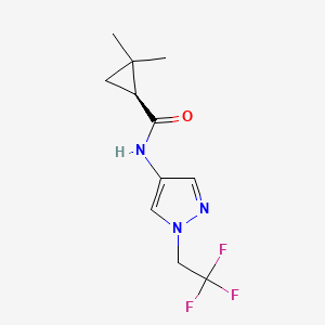 molecular formula C11H14F3N3O B7331645 (1S)-2,2-dimethyl-N-[1-(2,2,2-trifluoroethyl)pyrazol-4-yl]cyclopropane-1-carboxamide 