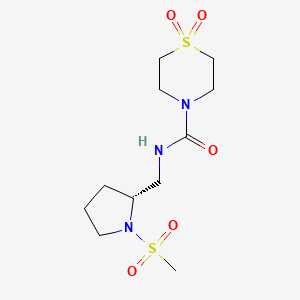 N-[[(2R)-1-methylsulfonylpyrrolidin-2-yl]methyl]-1,1-dioxo-1,4-thiazinane-4-carboxamide