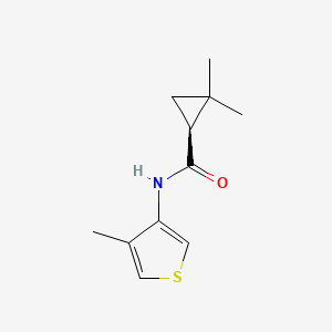 molecular formula C11H15NOS B7331696 (1S)-2,2-dimethyl-N-(4-methylthiophen-3-yl)cyclopropane-1-carboxamide 