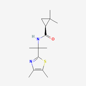 molecular formula C14H22N2OS B7331705 (1S)-N-[2-(4,5-dimethyl-1,3-thiazol-2-yl)propan-2-yl]-2,2-dimethylcyclopropane-1-carboxamide 