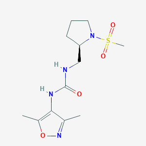 1-(3,5-dimethyl-1,2-oxazol-4-yl)-3-[[(2R)-1-methylsulfonylpyrrolidin-2-yl]methyl]urea