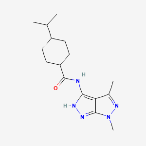 molecular formula C16H25N5O B7331728 N-(4,6-dimethyl-2H-pyrazolo[3,4-c]pyrazol-3-yl)-4-propan-2-ylcyclohexane-1-carboxamide 