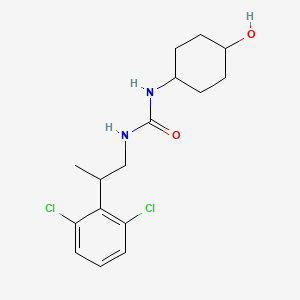 molecular formula C16H22Cl2N2O2 B7331746 1-[2-(2,6-Dichlorophenyl)propyl]-3-(4-hydroxycyclohexyl)urea 