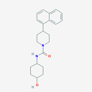 molecular formula C22H28N2O2 B7331756 N-(4-hydroxycyclohexyl)-4-naphthalen-1-ylpiperidine-1-carboxamide 