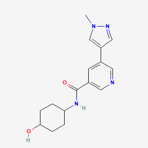 molecular formula C16H20N4O2 B7331769 N-(4-hydroxycyclohexyl)-5-(1-methylpyrazol-4-yl)pyridine-3-carboxamide 