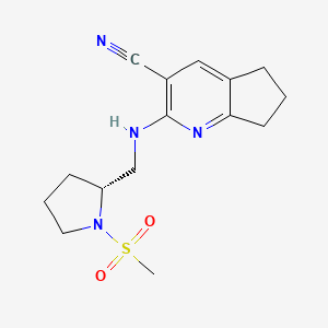 2-[[(2R)-1-methylsulfonylpyrrolidin-2-yl]methylamino]-6,7-dihydro-5H-cyclopenta[b]pyridine-3-carbonitrile