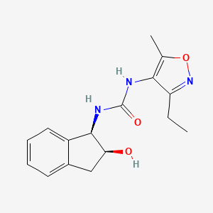 molecular formula C16H19N3O3 B7331786 1-(3-ethyl-5-methyl-1,2-oxazol-4-yl)-3-[(1R,2S)-2-hydroxy-2,3-dihydro-1H-inden-1-yl]urea 