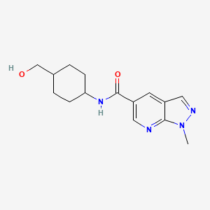 molecular formula C15H20N4O2 B7331818 N-[4-(hydroxymethyl)cyclohexyl]-1-methylpyrazolo[3,4-b]pyridine-5-carboxamide 