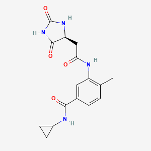 N-cyclopropyl-3-[[2-[(4S)-2,5-dioxoimidazolidin-4-yl]acetyl]amino]-4-methylbenzamide