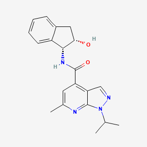 molecular formula C20H22N4O2 B7331845 N-[(1R,2S)-2-hydroxy-2,3-dihydro-1H-inden-1-yl]-6-methyl-1-propan-2-ylpyrazolo[3,4-b]pyridine-4-carboxamide 