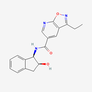 3-ethyl-N-[(1R,2S)-2-hydroxy-2,3-dihydro-1H-inden-1-yl]-[1,2]oxazolo[5,4-b]pyridine-5-carboxamide