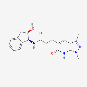 N-[(1S,2R)-2-hydroxy-2,3-dihydro-1H-inden-1-yl]-3-(1,3,4-trimethyl-6-oxo-7H-pyrazolo[3,4-b]pyridin-5-yl)propanamide