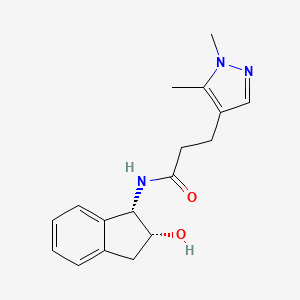 molecular formula C17H21N3O2 B7331929 3-(1,5-dimethylpyrazol-4-yl)-N-[(1S,2R)-2-hydroxy-2,3-dihydro-1H-inden-1-yl]propanamide 