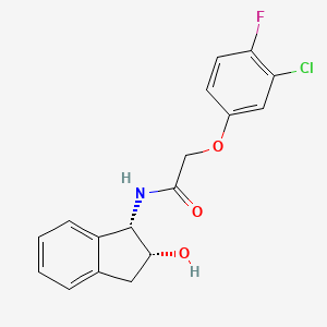 molecular formula C17H15ClFNO3 B7331937 2-(3-chloro-4-fluorophenoxy)-N-[(1S,2R)-2-hydroxy-2,3-dihydro-1H-inden-1-yl]acetamide 