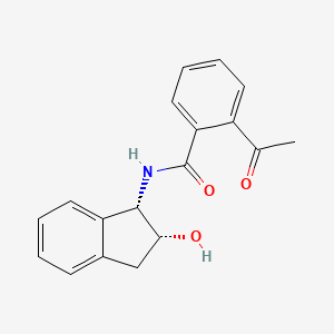 molecular formula C18H17NO3 B7331971 2-acetyl-N-[(1S,2R)-2-hydroxy-2,3-dihydro-1H-inden-1-yl]benzamide 