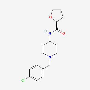 molecular formula C17H23ClN2O2 B7331976 (2S)-N-[1-[(4-chlorophenyl)methyl]piperidin-4-yl]oxolane-2-carboxamide 