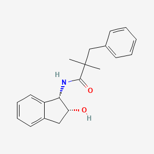 molecular formula C20H23NO2 B7331977 N-[(1S,2R)-2-hydroxy-2,3-dihydro-1H-inden-1-yl]-2,2-dimethyl-3-phenylpropanamide 