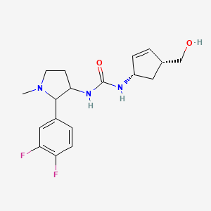 1-[2-(3,4-difluorophenyl)-1-methylpyrrolidin-3-yl]-3-[(1S,4R)-4-(hydroxymethyl)cyclopent-2-en-1-yl]urea